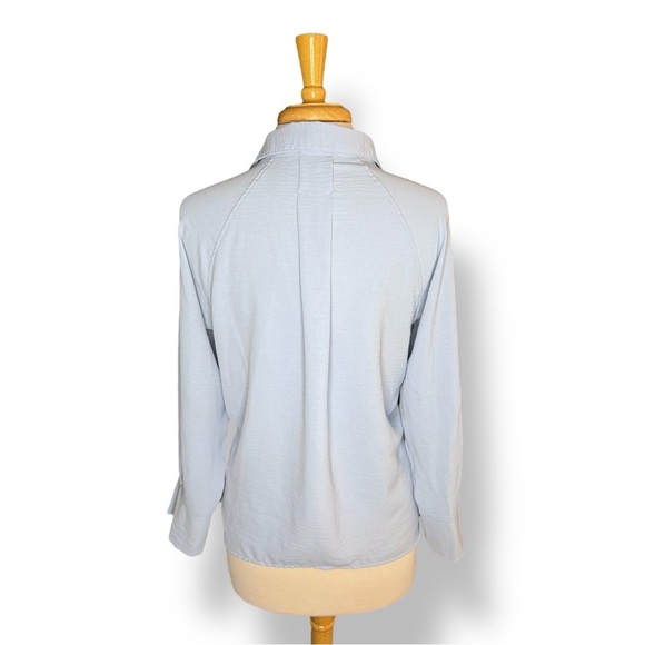 Sky Blue Women's Button-Down Shirt - Picture 2 of 4